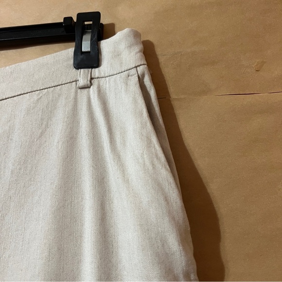 Witchery | Linen Blend Wide Leg High Waisted Trouser Pants Culottes Flax Size 10 - Picture 4 of 12